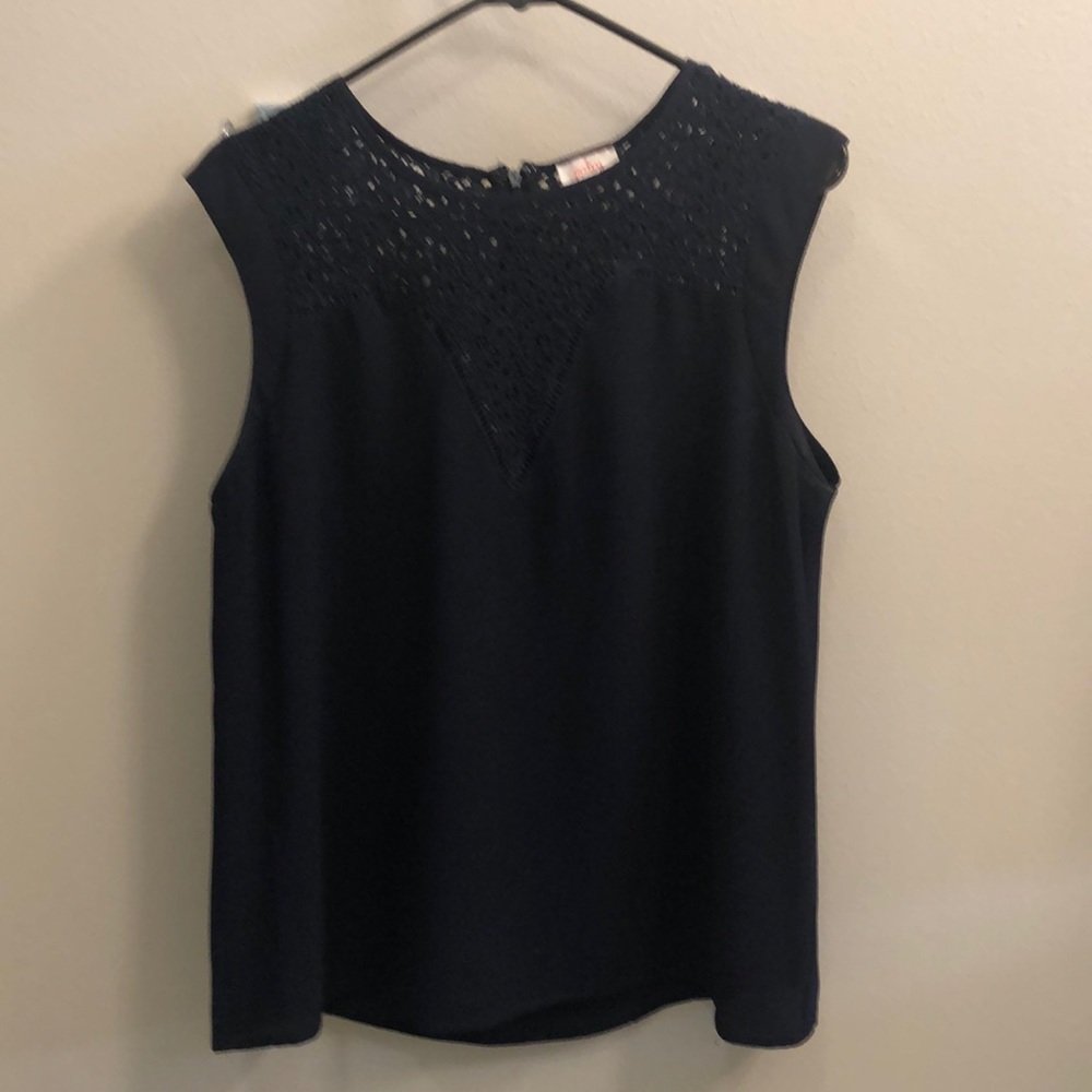 Navy sleeveless blouse